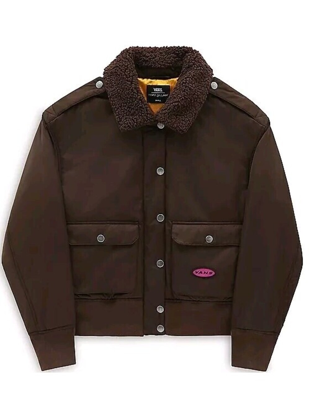 Vans Bomber Jacket Satin Lined LA Curren x Knost Fur Collar XL Women’s New NWT